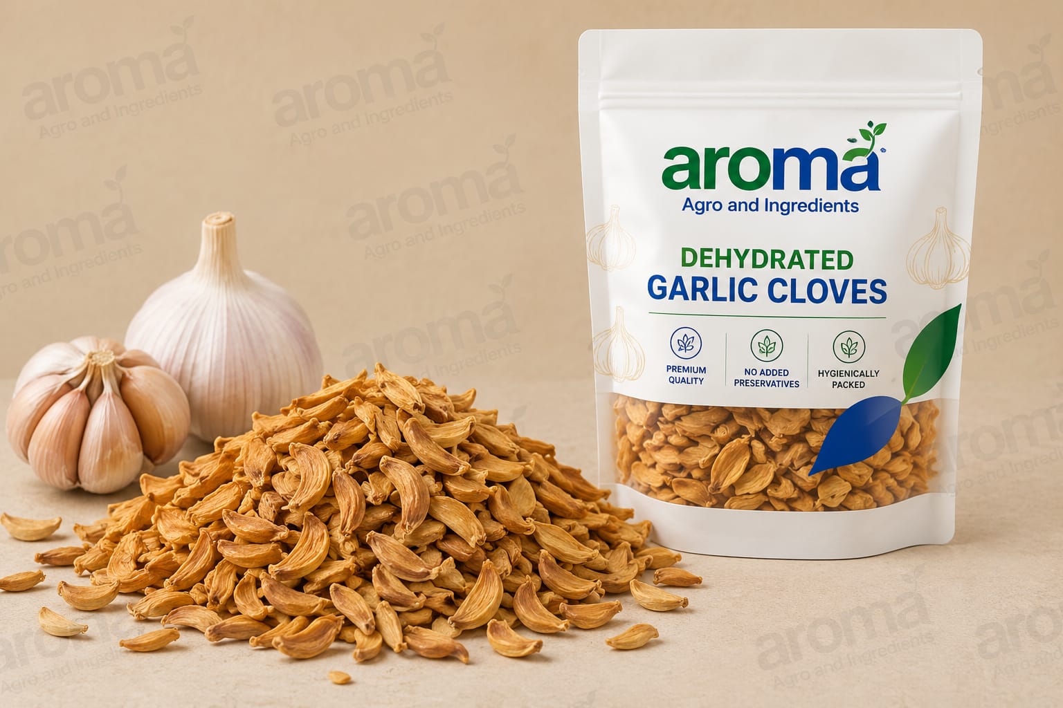Aroma Agro dehydrated garlic product pack